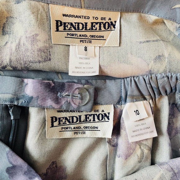 Vintage Pendleton Silk Skirt Set - Picture 10 of 11